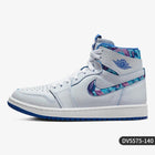 Scarpe da ginnastica alte Nike Air Jordan 1 Zoom originali da donna DV5575-140 platinumshop