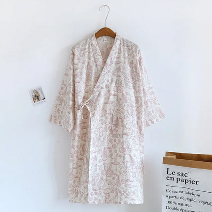 Pigiama kimono in stile giapponese estate nuovo pigiama di garza di cotone 100% camicia da notte da donna SPA yukata homewear pigiama lungo da donna
