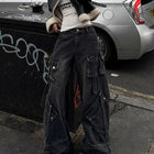 2024 stile punk Y2K streetwear lavato nero baggy cargo jeans pantaloni per le donne abiti firmati pa