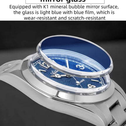 ADDIESDIVE 36mm Hot Sale Men's Watch AD2518 Bubble Mirror Glass 316L Stainless Steel Reloj Hombre 100m Waterproof Quartz Watches