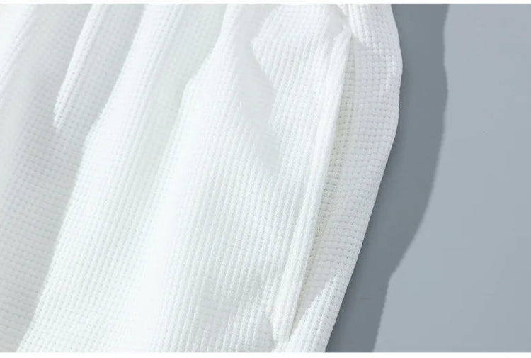2026 nuovi set di waffle da uomo estivi T-shirt e pantaloncini casual Set tuta sportiva maschile tuta tinta unita abiti larghi platinumshop