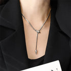 GANEMLY 316L Stainless Steel Snakehead Shining Zircon Necklace Trendy Neck Chain Choker Collar Waterproof Jewelry For Women PlatiNum