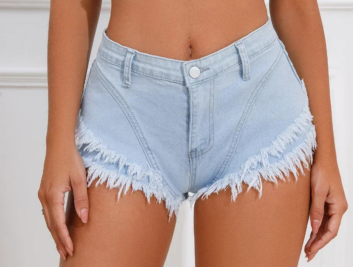 Women Vintage Tassels Denim Shorts Summer Loose A-line Jean Shorts Casual Women Office Trousers Streetwear Nightclub Clothing PlatiNum
