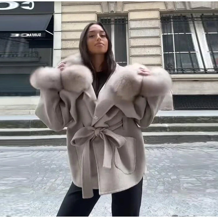 Hoody Faux Fur Furry Coats Women Fashion Belt Long Sleeve Pocket Thicken Warm Jacket 2026 Autumn Winter Urban Lady Streetwears