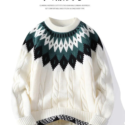 Legible Autumn and Winter Casual Sweaters Men Round Neck Collar Knitted Pullovers Male Loose Sweater Man