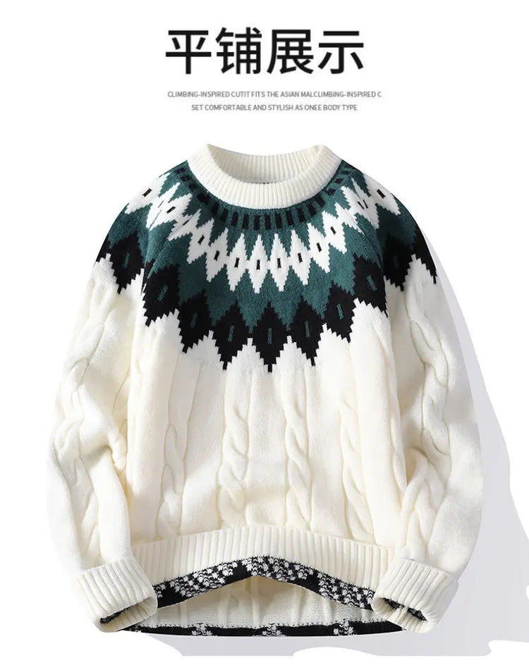Legible Autumn and Winter Casual Sweaters Men Round Neck Collar Knitted Pullovers Male Loose Sweater Man