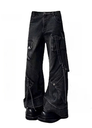 2024 stile punk Y2K streetwear lavato nero baggy cargo jeans pantaloni per le donne abiti firmati pa