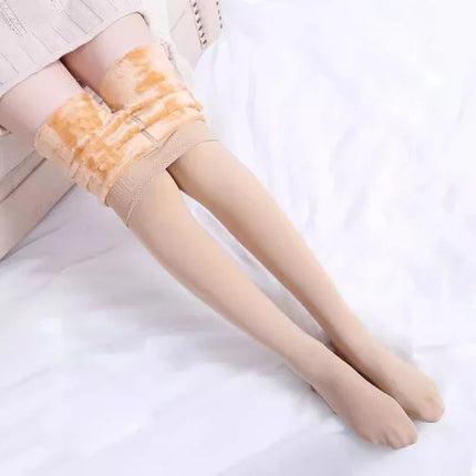 1/2pcs Winter Warm Thick Fleece Pantyhose Women Ladies Thermal Elastic Velvet Tights Stretchy High Waist Leggings Stockings PlatiNum