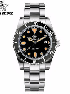 ADDIESDIVE Men's Gift Box Luxury Diver Watch Super Luminous Bubble Mirror Glass Quartz Watch 20Bar Ceramic Bezel Steel Watch