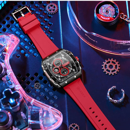 CURREN Orologio da uomo alla moda, marchio unico, design quadrato, lusso, nastro sportivo al quarzo, orologi da uomo impermeabili platinumshop