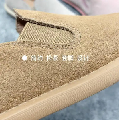 women Shoes British Luxury Designer Cow Leather Shoes Vintage Flats Breathable Autumn Loafers Suede Sneakers