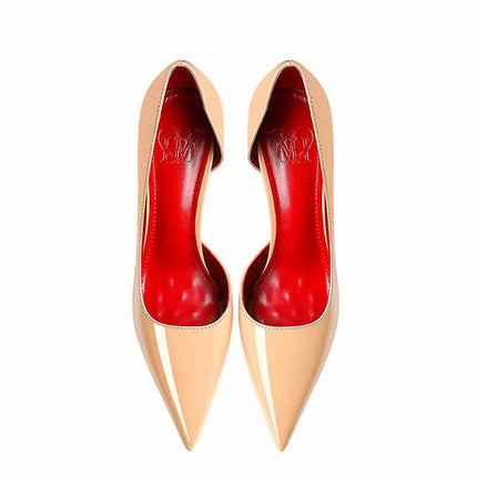 Tacchi da donna 2025 Nuovo marchio di lusso Décolleté Fondo rosso Punta a punta Strass Tacchi alti Elegante stiletto Party Prom Scarpe da donna
