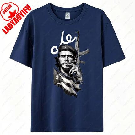 Che Guevara Shirt Rebel Cuban Shirt Guerrilla Revolution Casual Short Sleeve Men's High Quality Cotton T-Shirt