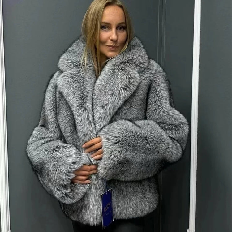 HOOOFUR New Silver Fox Fur Faux Feather Underwear Women'S Fake Fur Coat Sexy Fur Skirt Styles Can Be Customized Plus size