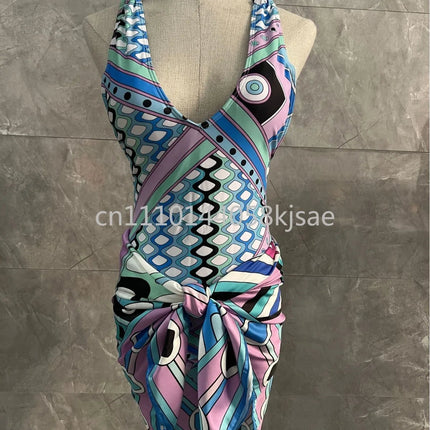 Costumi da bagno di lusso da donna con foulard, set bikini con foulard, abbigliamento da spiaggia platinumshop