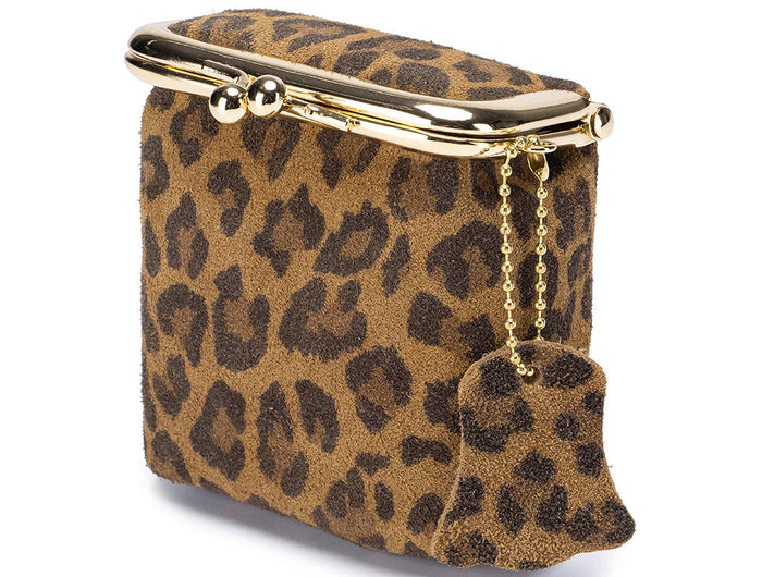 New Arrival Square Leopard Print Leather Small Purses Women's Portable Coin Money Wallets Earphone Lipstick Pouch Card Holders PlatiNum