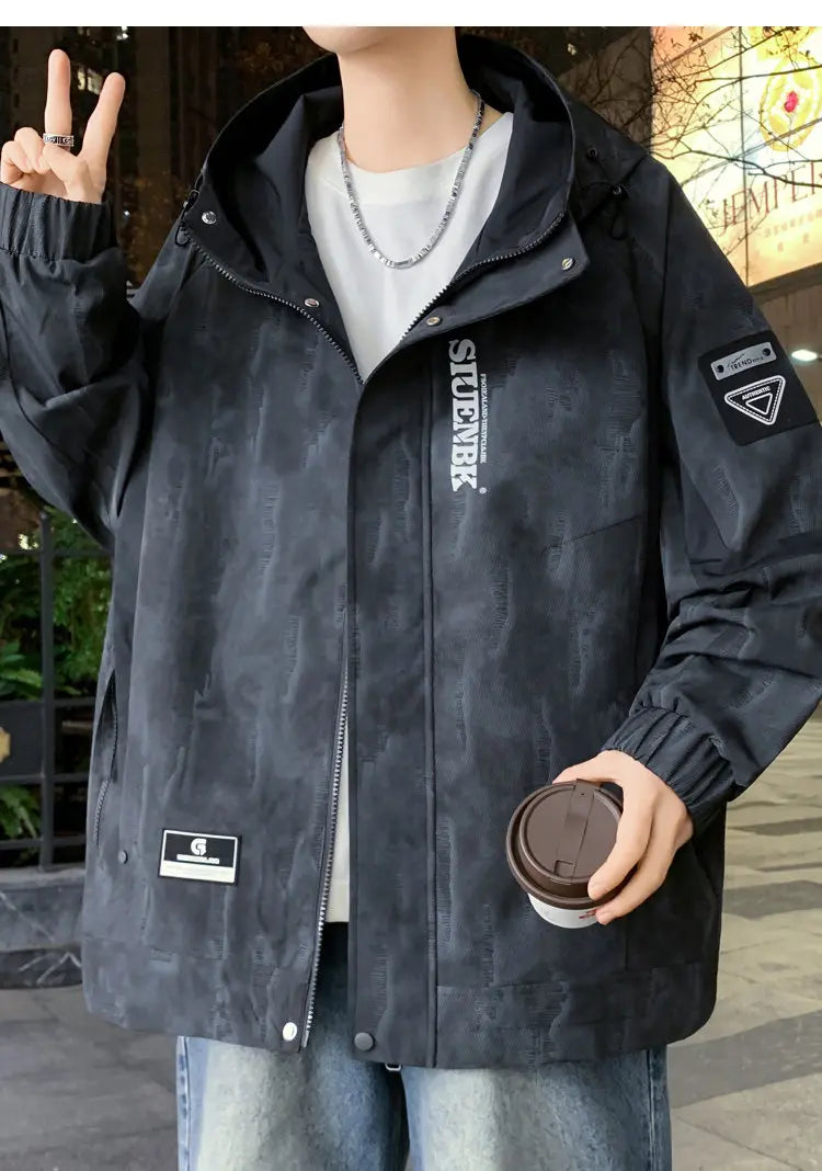 Fashion 2026 Spring Autumn Men's Casual Hooded Jackets Streetwear Windproof Coats Youth Outdoor Plus Size 4XL Hoody Top Clothing