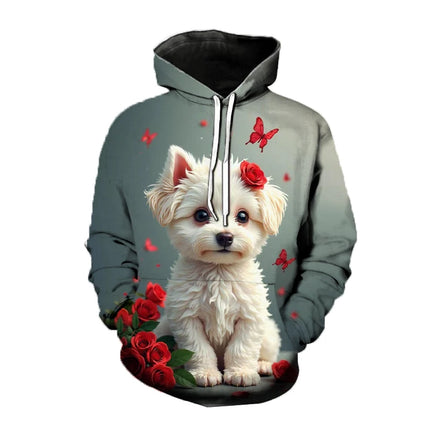 Kawaii Dog Animal 3D Print Hoodies Men Women Hooded Sweatshirts Harajuku Pullover Fashion Street Tracksuit Man Coat Clothing