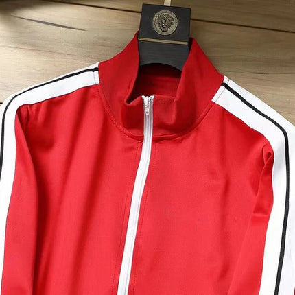 European and American new leisure sports suit men and women high-end fashion space cotton cardigan fashion two-piece large size PlatiNum