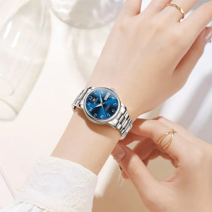 OLEVS Orologio di lusso di alta qualità per donna Orologio meccanico automatico da donna impermeabile in acciaio inossidabile Orologi da donna eleganti platinumshop