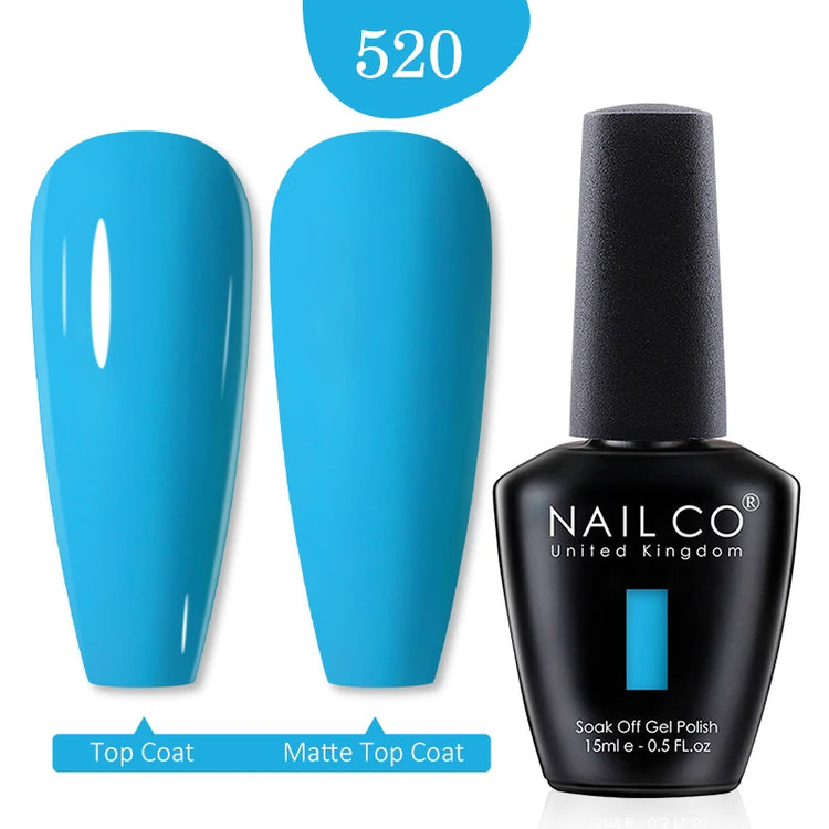 NAILCO 15ml Green Blue Series UV Nail Gel Polish Blue Colors UV&LED Gel Varnish Red Soak Off Semi Permanent LED Nail Gel Varnish
