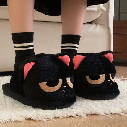 New Cute 3D Rabbit Furry Slippers Women Winter Warm Plush Closed Back House Shoes Non Slip Bunny Indoor Flip Flops Home Slipper