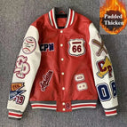 red white padded