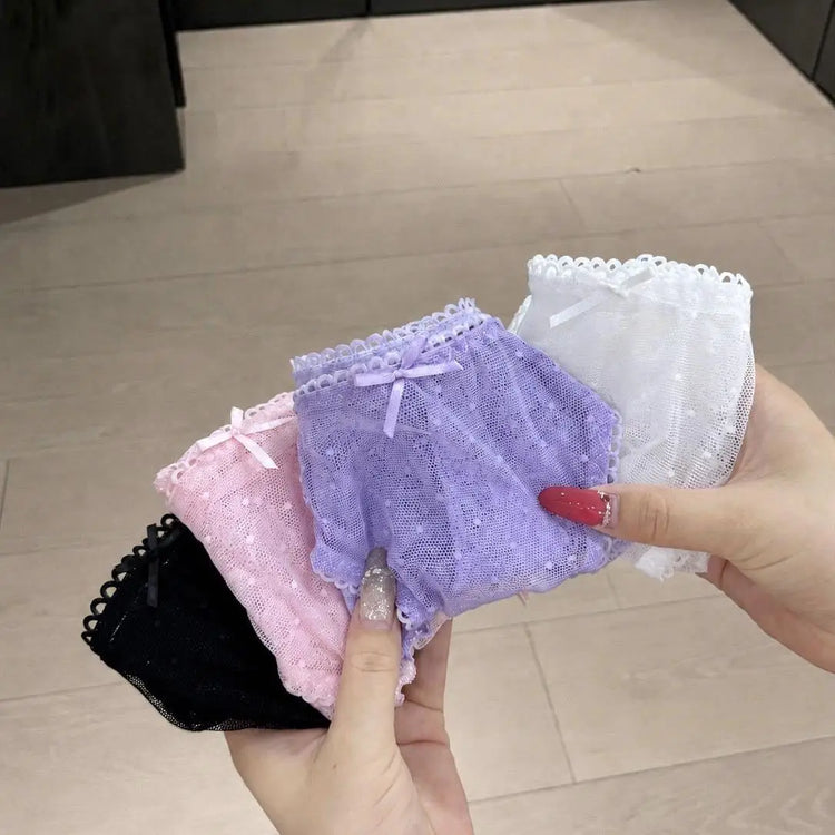 Sexy Lace Women Underwear Thin Breathable Comfort Low‑rise Panties No‑restraint Soft Ladies Teen Girls Briefs Daily Wear