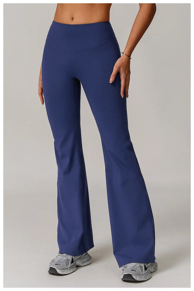 High Waist Wide Leg Pants Leggings Women Tights Fitness Bell-bottoms Yoga Elastic Leggings Push Up Gym Workout Flared Pants PlatiNum
