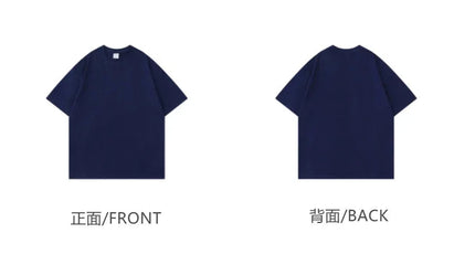 600G Heavy Cotton Short-sleeved T-shirt Men's and Women's Summer Loose Casual Trend Versatile Round Neck Half-sleeved Clothes PlatiNum