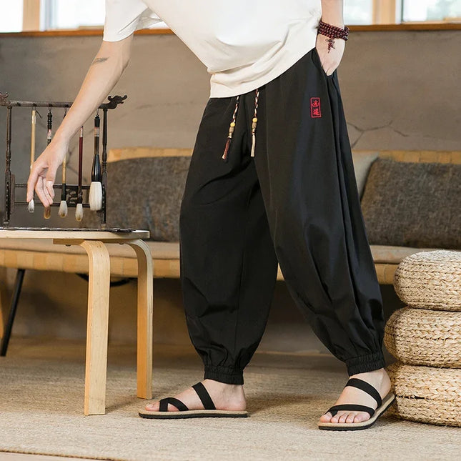 Pantaloni a gamba larga da uomo nuovi pantaloni da jogging casual Harajuku pantaloni Harlem larghi moda nera da uomo pantaloni sportivi vintage taglie forti 5XL