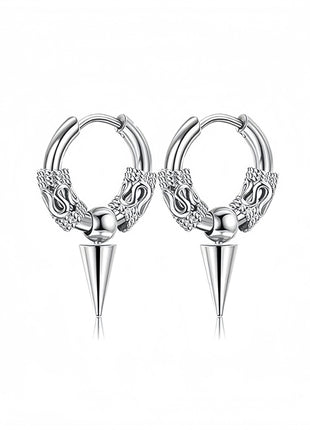 Long Hanging Crosses Leaves Pendants Hoops Woman Earrings Man Vintage Stainless steel Hip Hop Ear Piercing Jewelry Accessories PlatiNum