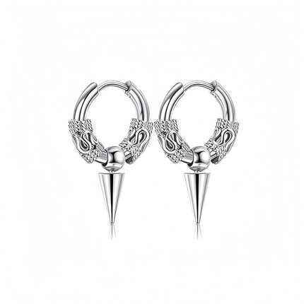 Long Hanging Crosses Leaves Pendants Hoops Woman Earrings Man Vintage Stainless steel Hip Hop Ear Piercing Jewelry Accessories PlatiNum