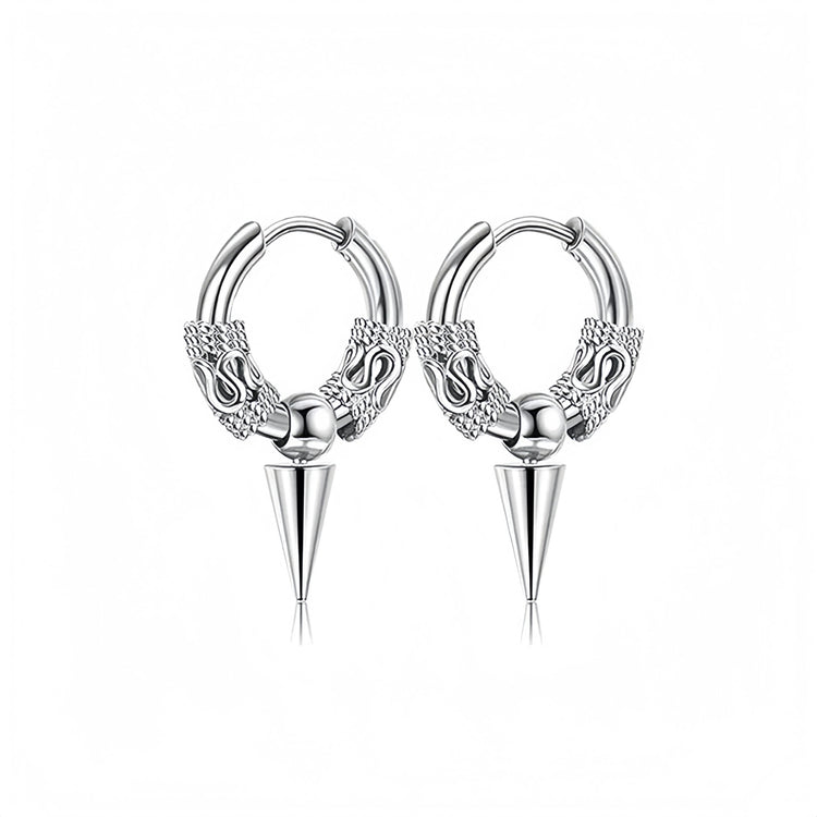 Long Hanging Crosses Leaves Pendants Hoops Woman Earrings Man Vintage Stainless steel Hip Hop Ear Piercing Jewelry Accessories PlatiNum