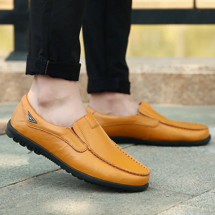 Scarpe Casual da Uomo in Vera Pelle di Lusso, Mocassini Estivi Cuciti a Mano, Traspiranti, Slip-on, Scarpe da Guida, Taglia Grande 47