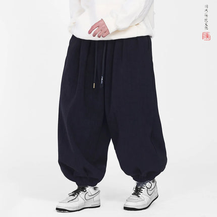 Comodi pantaloni da jogging da uomo 2026 nuovi pantaloni da lanterna di moda oversize in tinta unita da uomo pantaloni casual con coulisse Hip Hop Harajuku