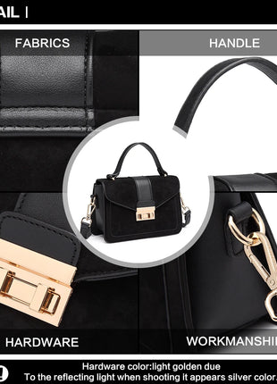 Elegante borsa da donna KONO in similpelle PVC, tracolla rimovibile, diverse modalità di trasporto, dimensioni compatte 22×8×15 cm, perfetta per tutti i giorni e per il lavoro.