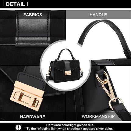 Elegante borsa da donna KONO in similpelle PVC, tracolla rimovibile, diverse modalità di trasporto, dimensioni compatte 22×8×15 cm, perfetta per tutti i giorni e per il lavoro.