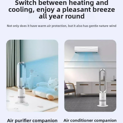 Ventilatore a Torre Senza Pale Angelo Tedesco 220V, Purificatore d'Aria e Riscaldatore 2 in 1 per Uso Domestico QDW