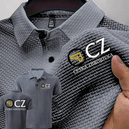 Summer New Men's POLO T-Shirt CZ Ceska Zbrojovka Firearms High End Ice Silk Men's Short-Sleeved Top Shirt Collar
