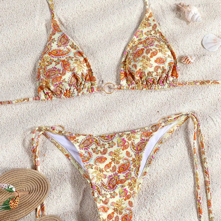 Miyouj Nuovi Bikini Stampati Costumi da bagno Donna Costume da bagno sexy Fasciatura Bikini Set 2024 Beachwear String Costumi da bagno Micro Biquinis platinumshop