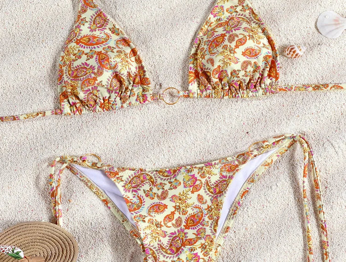 Miyouj Nuovi Bikini Stampati Costumi da bagno Donna Costume da bagno sexy Fasciatura Bikini Set 2024 Beachwear String Costumi da bagno Micro Biquinis platinumshop