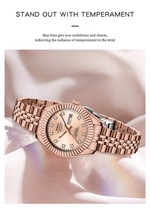 NIBOSI Orologi da donna con diamanti Orologio da donna casual di moda di lusso delle migliori marche Orologio da donna con data settimanale automatica impermeabile Reloj platinumshop