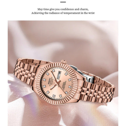 NIBOSI Orologi da donna con diamanti Orologio da donna casual di moda di lusso delle migliori marche Orologio da donna con data settimanale automatica impermeabile Reloj platinumshop