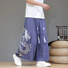 Men's Loose Streetwear Dragon Print Trousers, Casual Harem Pants, Vintage Jogger Pants, New Spring and Summer Trousers