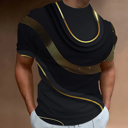 Men's Printed 3D Line T-shirts Fashion Men's T-shirt Street Designer Oversized Short Sleeve T-shirt Daily Casual Sportswear