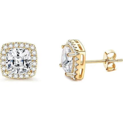 Drperfect Orecchini in argento con zirconi cubici per donna Uomo Orecchini a bottone delicati ipoallergenici placcati in oro 14 carati platinumshop