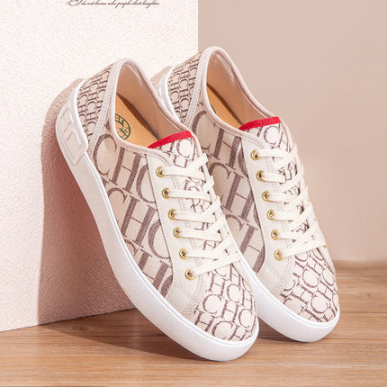 C-H Women's Casual Shoes  Autumn New Comfortable Canvas Shoes Skeleton Correction Woman Walking Shoes