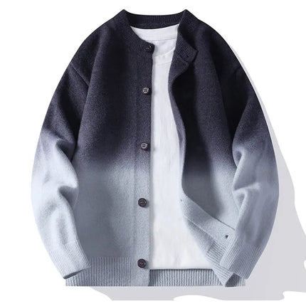 Legible Autumn and Winter Casual Sweater Men Loose Knitted Cardigan Male Round Neck Collar Sweatercoats Man