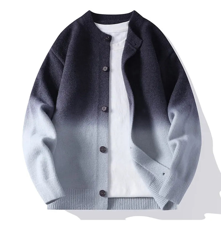 Legible Autumn and Winter Casual Sweater Men Loose Knitted Cardigan Male Round Neck Collar Sweatercoats Man
